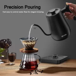 Ulcreigo Gooseneck Electric Kettle Temperature Control with 5 Variable Presets, (Black)