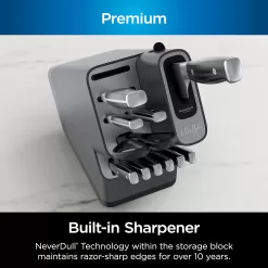Ninja K32014 Foodi NeverDull Premium Knife System, 14 Piece Knife Block Set, Black