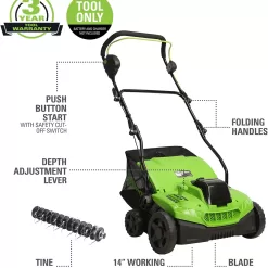 Greenworks 40V (2-In-1) Dethatcher / Scarifier, Tool Only