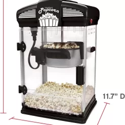 West Bend Stir Crazy Movie Theater Popcorn Popper, Gourmet Popcorn Maker Machine, 4 Qt., Black