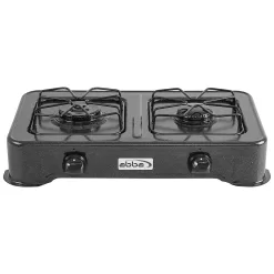 ABBA Double Burner Portable Propane StoveTop - Lightweight Alloy Steel Portable Stove, 13.19" x 21.85" x 4.33" (Black)
