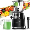 Aeitto Cold Press Whole Vertical Juicer, Slow Masticating, High Yield, BPA-Free, Black