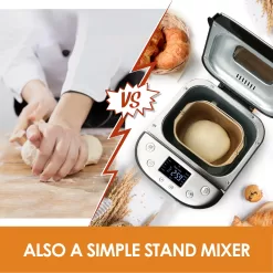 Kitchen in the box Bread Maker Machine with Gluten-Free Setting, 2LB 1.5LB 1LB Automatic Breadmaker with Homemade Cycle