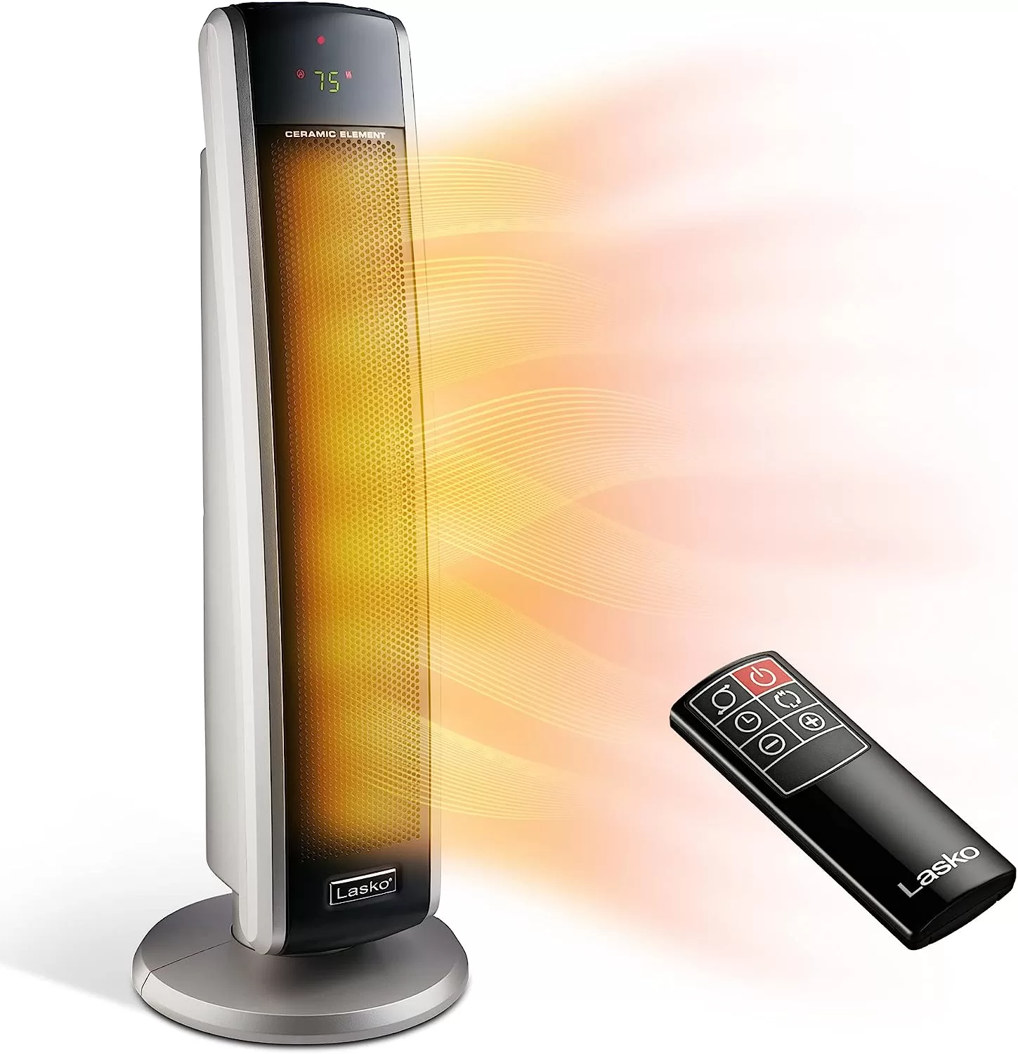 Lasko 29” Ceramic Tower Heater for Large Rooms, Whole Room Heating, 1500W, Black, 5586