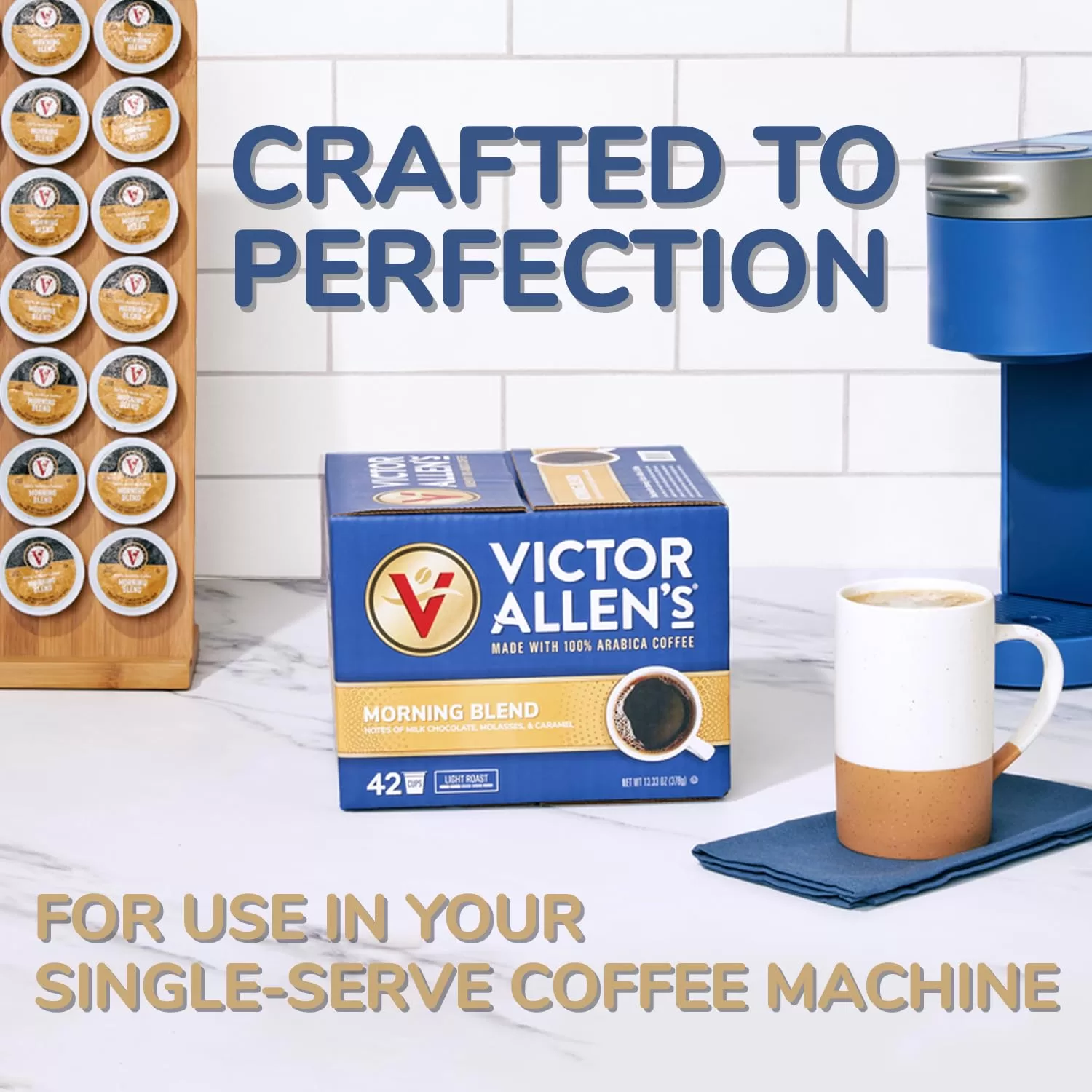 Victor Allen's Coffee Italian Roast, Dark Roast, 80 Count, Single Serve Coffee Pods for Keurig K-Cup Brewers