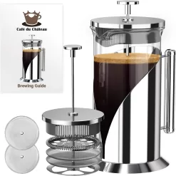 The Original Glass French Press Coffee Maker - Versatile Coffee Press, Tea Press w/ 4 Level Filtration (34oz)