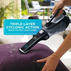 BLACK+DECKER 20V Cordless Handheld Vacuum with Pivoting Nozzle and Washable Filter (BDH2000L), Black