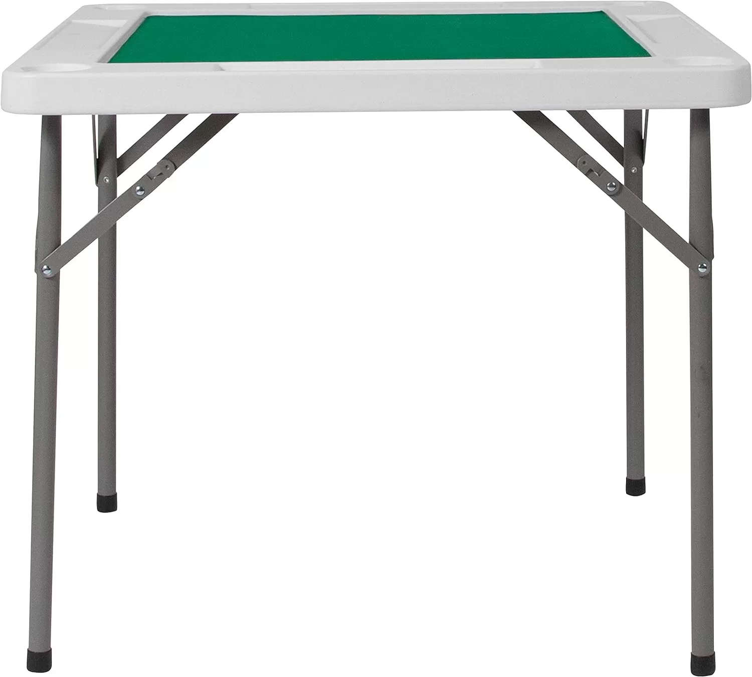 Flash Furniture Silas 34.5" Square Folding Card Table, White/Green