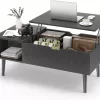 Sweetcrispy Coffee Table, Lift Top Coffee Tables (Black)