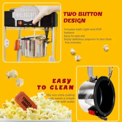 Popcorn Popper Machine-4 OZ Vintage Professional Popcorn Maker Theater Style (Red)