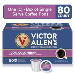 Victor Allen's Coffee 100% Colombian, Medium Roast, 80 Count, Single Serve Coffee Pods for Keurig K-Cup Brewers