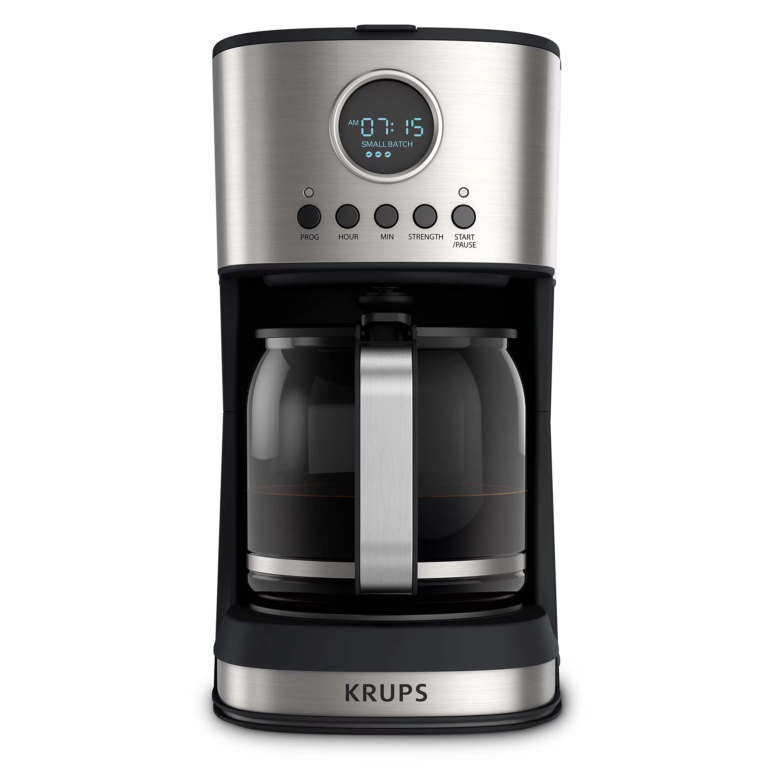 Krups Essential Brew Stainless Steel Drip Coffee Maker 12 cup 99 Watts Digital Control