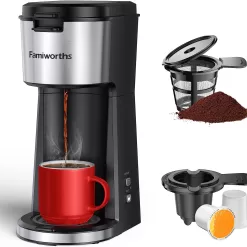 Famiworths Single Serve Coffee Maker, Classic Black