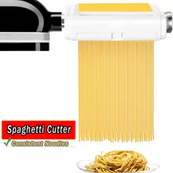 Pasta Maker Attachment for Kitchenaid Mixers, Noodle Maker 3 in 1 Set of Pasta Sheeter Fettuccine Cutter Spaghetti Cutter