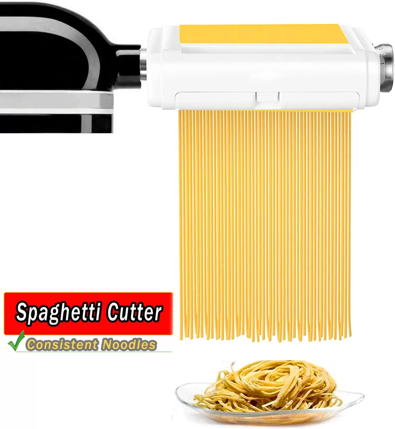 Pasta Maker Attachment for Kitchenaid Mixers, Noodle Maker 3 in 1 Set of Pasta Sheeter Fettuccine Cutter Spaghetti Cutter