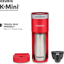 Keurig K-Mini Single Serve K-Cup Pod Coffee Maker, Poppy Red