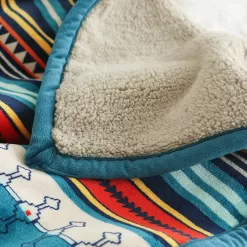 UKELER Bohemian Sherpa Throw 80'' x 60''- Soft Plush Flannel Boho Throw Blankets for Bed/Couch/Sofa/Office/Camping