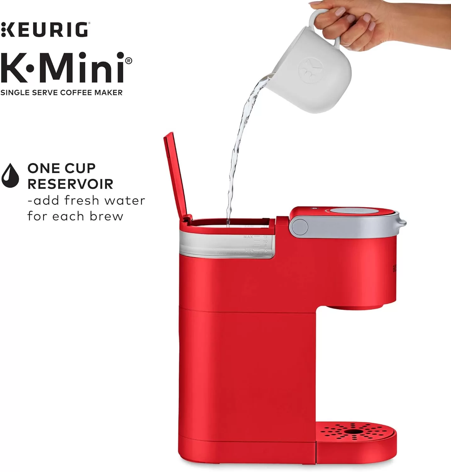 Keurig K-Mini Single Serve K-Cup Pod Coffee Maker, Poppy Red
