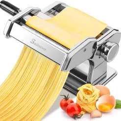 Pasta Maker Machine, 150 Roller Pasta Maker, 7 Adjustable Thickness Settings, 2-in-1 Noodles Maker