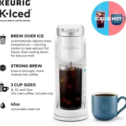 Keurig K-Iced Single Serve Coffee Maker - Brews Hot and Cold - White