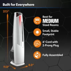 Lasko Oscillating Hybrid Fan and Space Heater for Home, All Season High Velocity Hybrid, White, 1500W, FHV820