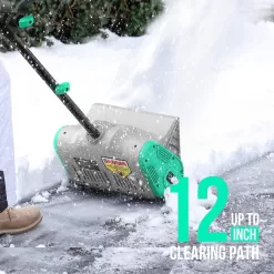 Litheli Cordless Snow Shovel, 20V 12-Inch Battery Powered Snow Thrower