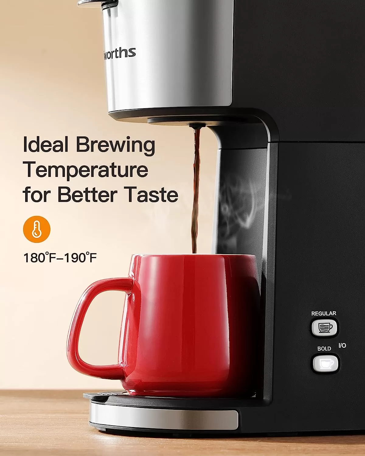 Famiworths Single Serve Coffee Maker, Classic Black