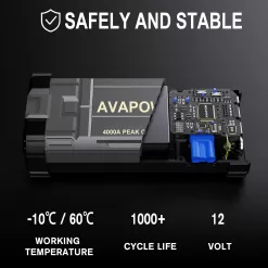 AVAPOW Car Jump Starter, 4000A Peak Battery Jump Starter, USB Quick Charge 3.0