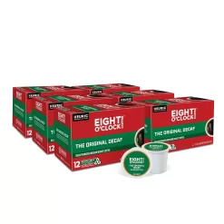 Eight O'Clock Coffee The Original Decaf, Single-Serve Coffee K-Cup Pods, Medium Roast, 12 Count (Pack of 6)