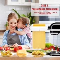 Pasta Maker Attachment for Kitchenaid Mixers, Noodle Maker 3 in 1 Set of Pasta Sheeter Fettuccine Cutter Spaghetti Cutter
