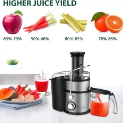 1300W KOIOS Centrifugal Juicer Machines, Juice Extractor with Extra Large 3inch Feed Chute