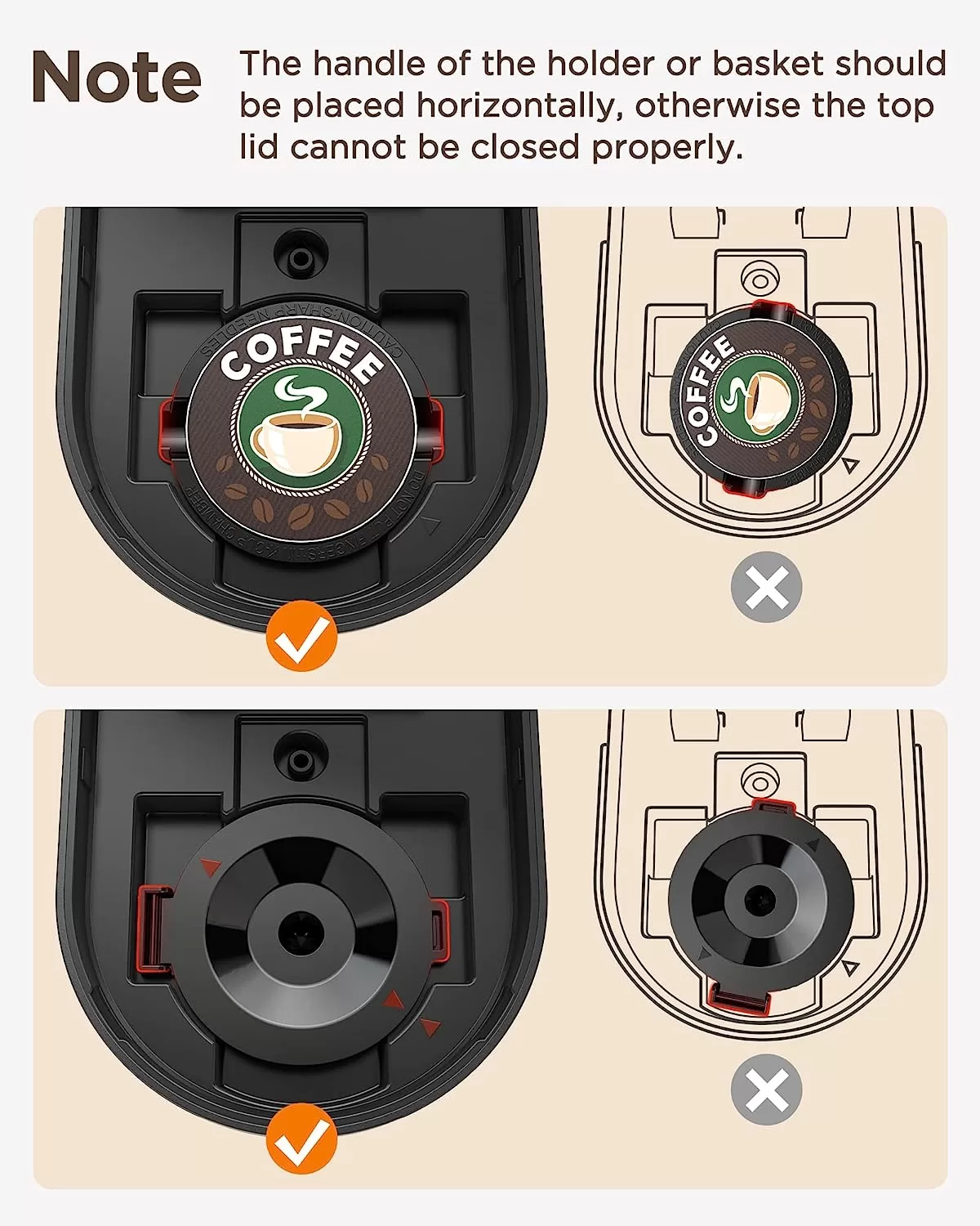 Famiworths Mini Coffee Maker Single Serve, Instant Coffee Maker One Cup for K Cup & Ground Coffee, Black