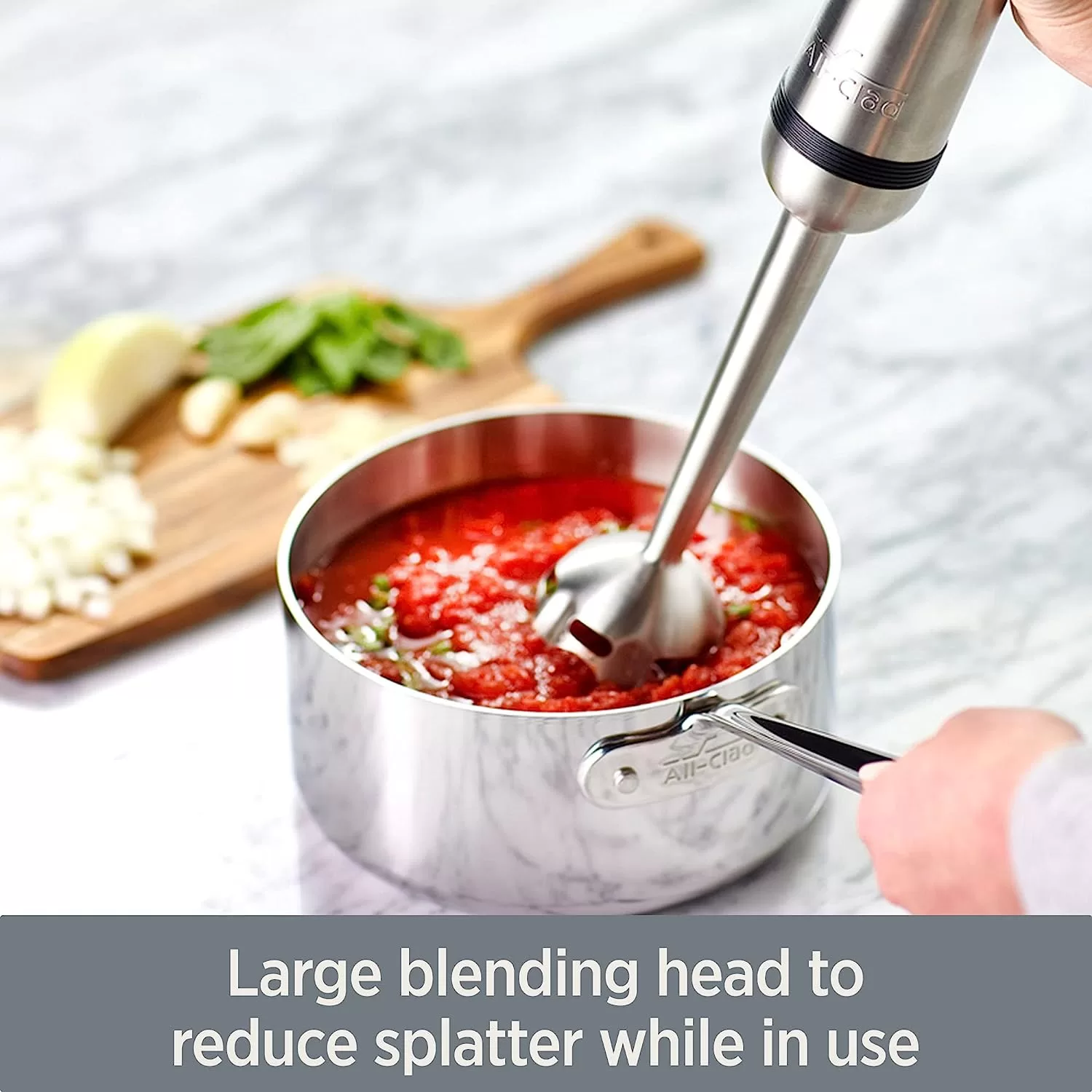 All-Clad Electrics Stainless Steel Immersion Blender 2 Piece Turbo Function 600 Watts Detachable, 9-1/4-inch