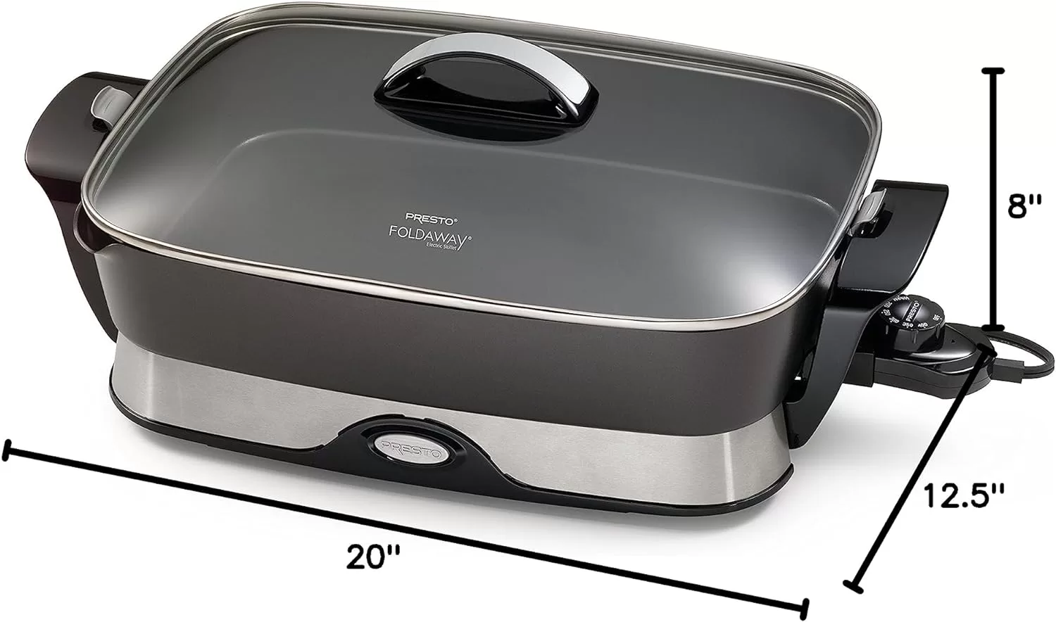 Presto 06857 16-inch Electric Foldaway Skillet, Black