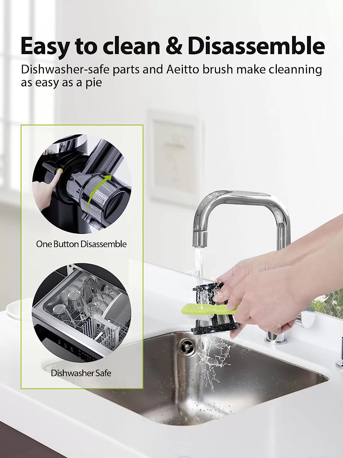 Juicer Machines, Aeitto Cold Press Juicer, Masticating Juicer, Celery Juicers, Black