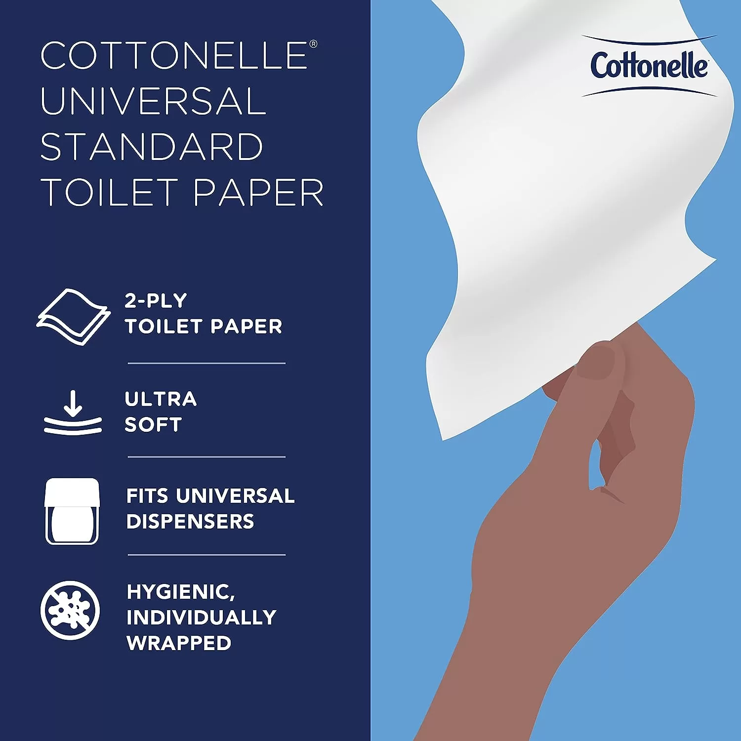 Cottonelle Professional Standard Roll Toilet Paper (17713), 2-Ply, White, (451 Sheets/Roll, 60 Rolls/Case, 27,060 Sheets/Case)