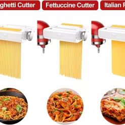 RETHONE Pasta Maker Attachment for KitchenAid Stand Mixers -3 in 1 Set Pasta Attachments