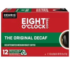 Eight O'Clock Coffee The Original Decaf, Single-Serve Coffee K-Cup Pods, Medium Roast, 12 Count (Pack of 6)