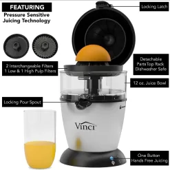 Effortless Citrus Juicing with Vinci's Hands-Free Electric Juicer