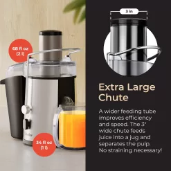 Mueller Juicer Ultra Power, Easy Clean Extractor Press Centrifugal Juicing Machine, Silver