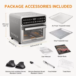 Trundlia 11-in-1 Air Fryer Oven 13QT Stainless Steel Air Fryer