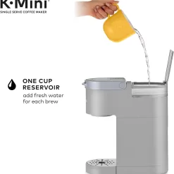 Keurig K-Mini Single Serve Coffee Maker, Studio Gray, 6 to 12 oz. Brew Sizes