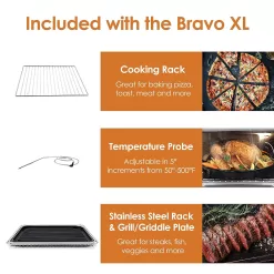 NUWAVE Bravo Air Fryer Oven, 12-in-1, 30QT XL Large Capacity Digital Countertop Convection Oven, silver