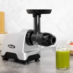 Omega CNC80S Cold Press Juicer Machine, Vegetable and Fruit Juice Extractor and Nutrition System, 200 W, Silver