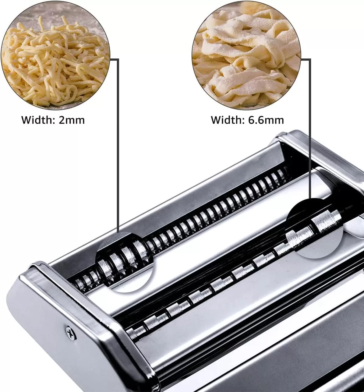MZTOGR Pasta Maker Machine, Set of 6 Piece 150mm Steel Noodle Maker Machine