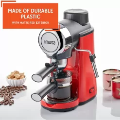 Imusa 4 Cup Epic Electric Espresso/Cappuccino Maker (Cafe Cubano, Cortadito, Colada, Cafe con Leche), Red