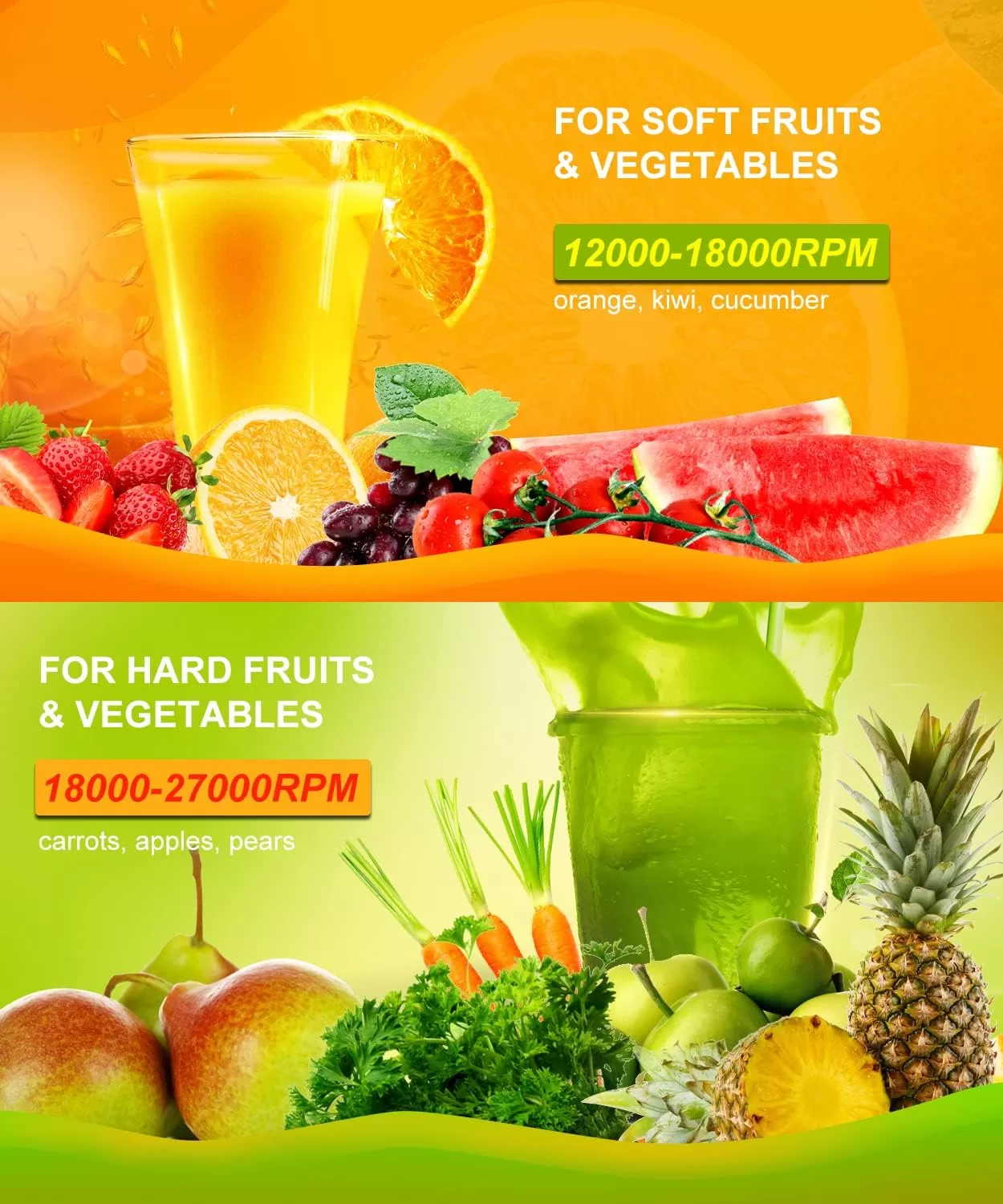 Tescook Juicer, 600W Juicer Machines 3 Speeds with 3'' Feed Chute