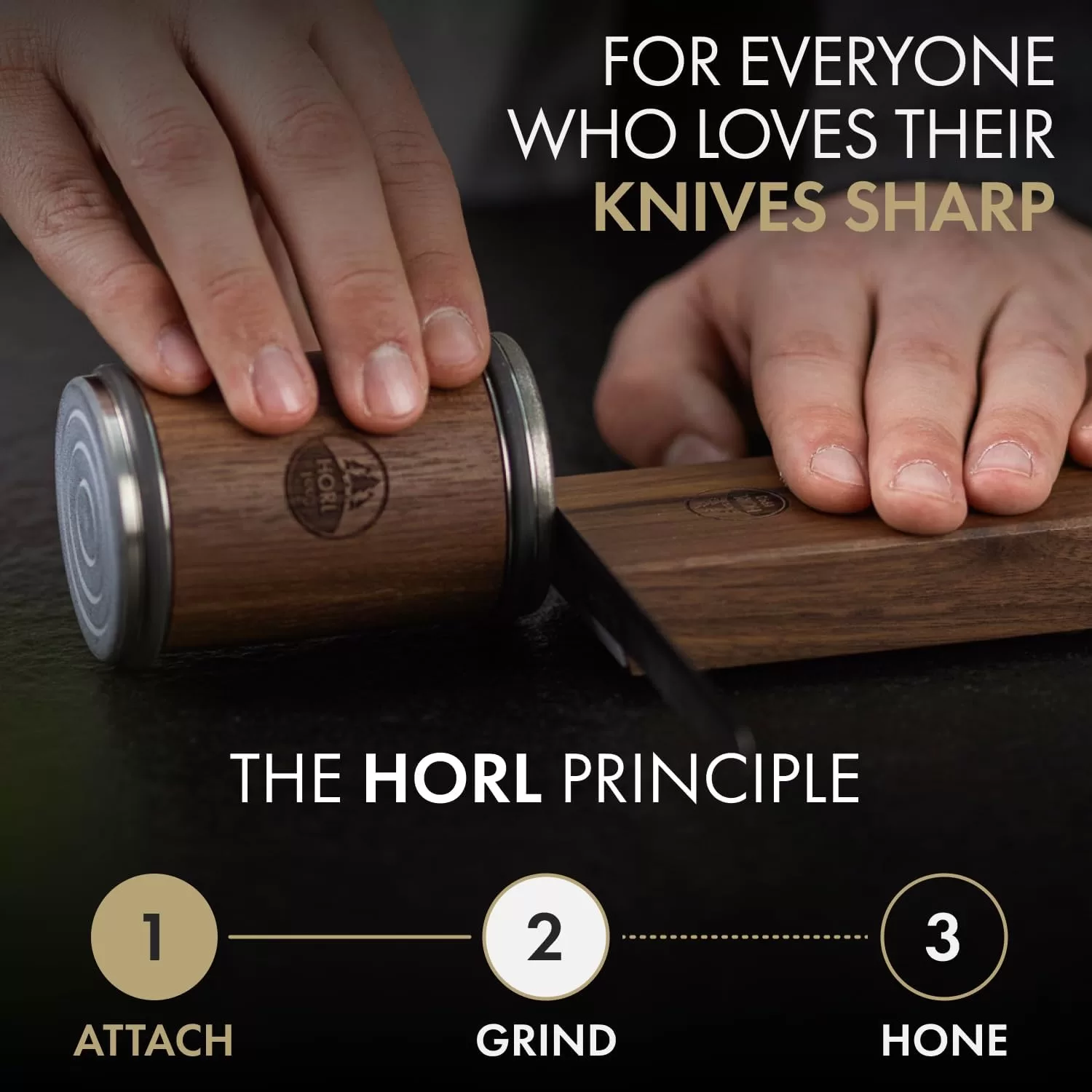 HORL 2 Walnut Rolling Knife Sharpener Engineered in Germany for Straight Edge