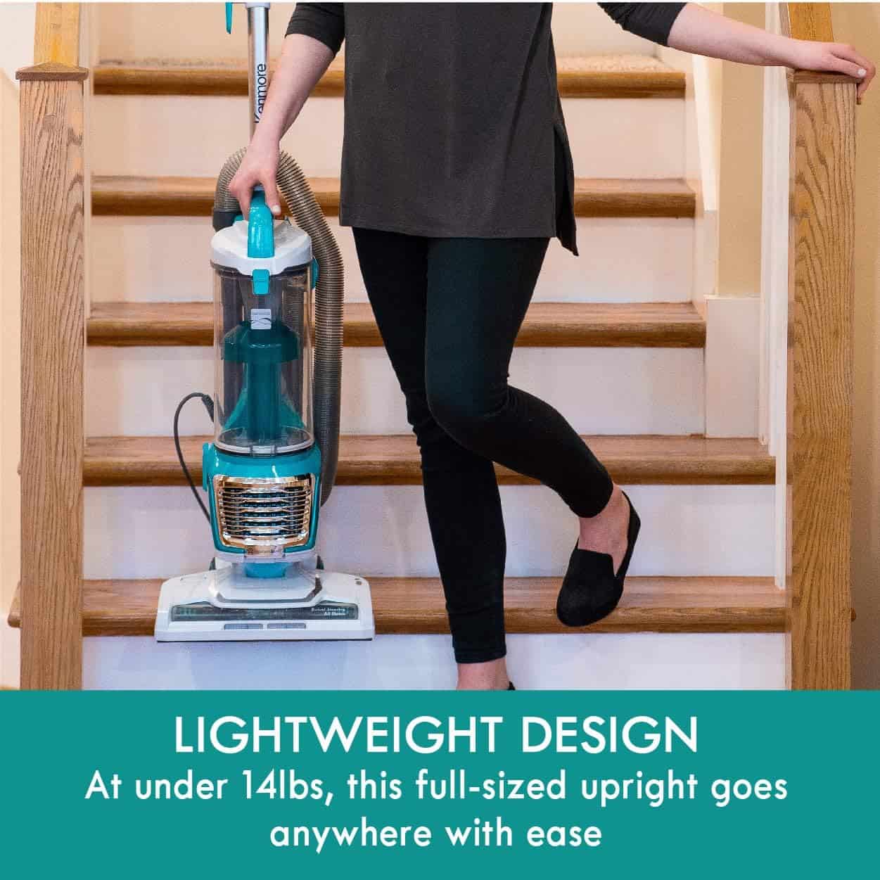 Kenmore DU2012 Bagless Upright Vacuum 2-Motor Power Suction Lightweight Carpet Cleaner, Green