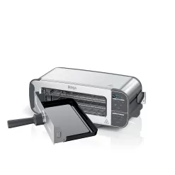 Ninja ST101 Foodi 2-in-1 Flip Toaster, 2-Slice Capacity, Compact Toaster Oven, 1500 Watts, Stainless Steel